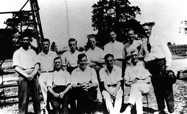 Photograph - 11 men at a park photograph