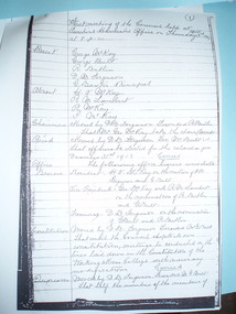 Administrative record - First meeting of Council of Sunshine Technical School, 1913