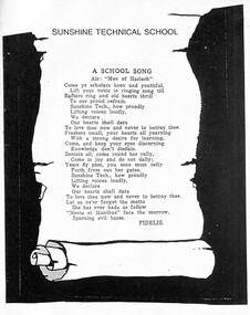 Memorabilia - Sunshine Technical School song, Sunshine Technical school, 1991