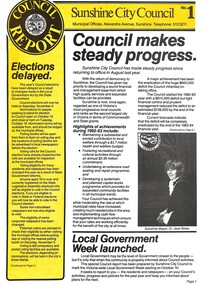 Newsletter - Sunshine City Council Residential Newsletter Reports, Sunshine  City Council, (i) December 1988 (2) July 1990