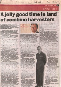 Article - A Jolly good Time In Land Of Combine Harvesters & Prince Phillip, The Age, 4/06/2011 12:00:00 AM