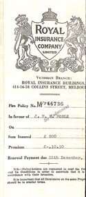 Document - Colonial Fire Insurance Company Limited 3 Royal Insurance Company Limited, 1946 1955 1962 and 1964