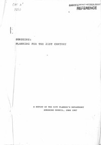 Document - Sunshine Planning or the 21st Century Report, Sunshine City Council, 31929