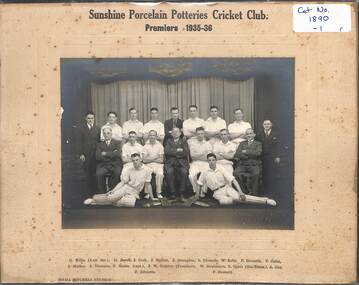 Photograph - Sunshine Porcelain Potteries Cricket Club, Hilda Mitchell, 1934 - 1936