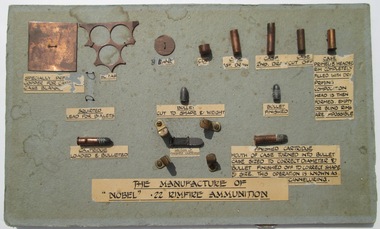 Mixed media - Noble Mounted Ammunition Board & Nobel's Hamburg Dynamite Co. Book, Nobel, 1920s