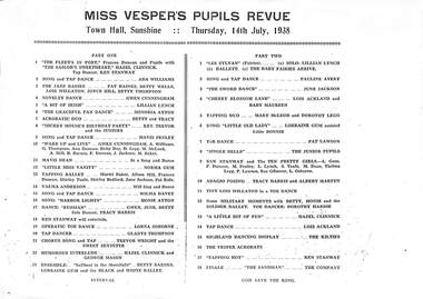 Ephemera - Miss Vespers Pupils Revue Concert Programme