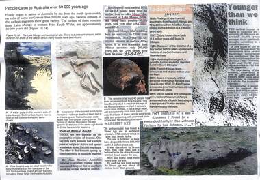 Article - People came to Australia over 50,000 years ago, Several, including Des Johnson, 1995 - 25 Sept. ,2001