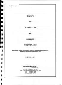 Administrative record - Sunshine Rotary Club, 1956:2015