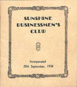 Administrative record - Sunshine Businessmen's Club Certification Of Incorporation 1956, 1956