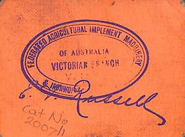 Ephemera - Mr W Ingram Ironworkers Association and Board of Works, 1929 - 1934
