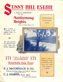 Pamphlet - Sunny Hill Estate Maribyrnong Heights, c. 1930s
