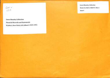 Administrative record - Financial Records and Statements: St Alban's, St Albans & St John's, Deer Park 1939-1951
