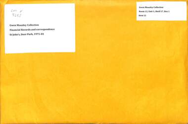 Administrative record - Financial records & statements for St John's, Deer Park (including St Alban's, St Albans), & Parish Council 1971-1981