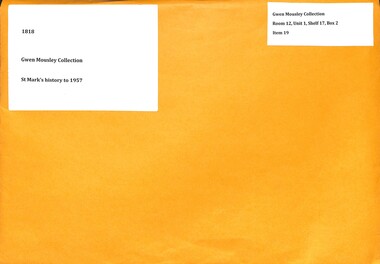 Archive - St. Mark's history to 1957