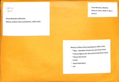 Archive - History of Deer Park and district 1850-1991, Several: 1976, 1979, 1980. 1991