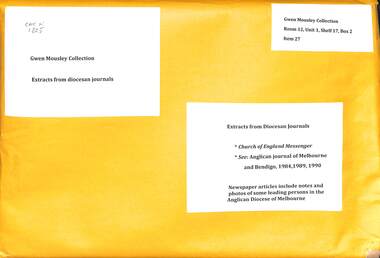 Archive - Extracts from diocesan journals, 1959-1990