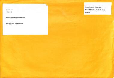 Archive - Gwen Mousley Collection - "Clergy - Curates & stipendiary & lay readers & events"