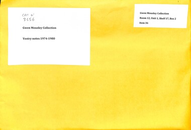 Archive - Gwen Mousley Collection - Vestry Notes 1974-1980