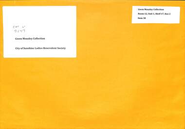Administrative record - City of Sunshine Ladies' Benevolent Society: Annual Report 1992-1993, Morley, Mrs Flo, 1992-1993