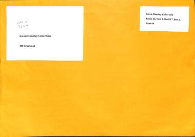 Document - Mt Derrimut, Mousley, Gwendoline Amy