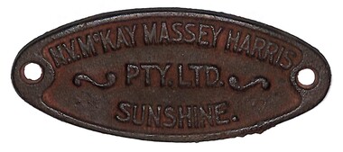 Badge - H.V. McKay Massey Harris Trolley Badge, H.V. McKay Massey Harris Pty. Ltd