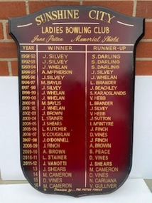 Award - June Patten Memorial Shield Sunshine City Ladies Bowling Club