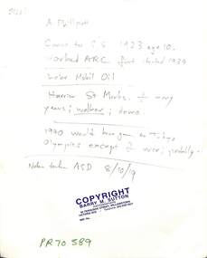 Archive - St. Marks Amateur Athletic Club - Alex Philpott Private Collection
