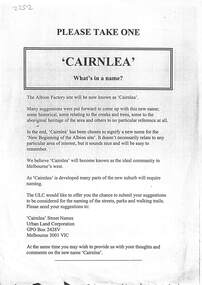 Document - Carinlea Street Name Origins, 27/06/2001 12:00:00 AM
