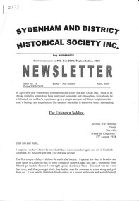 Newsletter - Sydenham and District Historical Society Inc