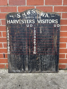 Functional object - Sunshine Havester Works Quoits Club Scoreboard