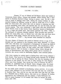 Document - Graeme Alfred Missen 11 August 1940 to 5 November 2015 Biography, Brian Missen