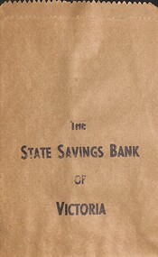 Ephemera - The State Saving Bank of Victoria Paper Coin Bag