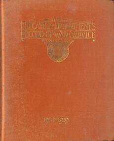 Book - The Education Department's Records of War Service Victoria 1914 - 1919, Education Department of Victoria, 1921