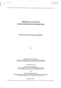 Document - Maribyrnong Valley Study Canning Street Bridge to Brimbank Park December 1990, Henshall Hansen Associates