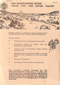 Document - The Maribyrnong River Ideas for the River Valley, City of Sunshine