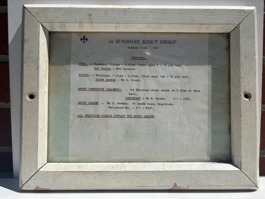 Memorabilia - 1st Sunshine Scout Group Jubilee Year 1971 Meeting Dates, 1971