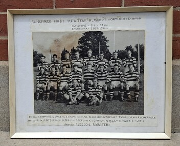 Photograph - Sunshine's First V.F.A. Team Played at Northcote 18/4/1959 Photograph, 1959