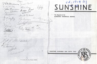 Magazine - Sunshine Technical School the Magazine 1957 And 1958, Sunshine Technical school, 1957 and 1959