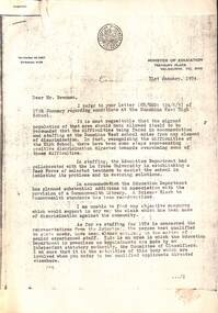 Administrative record - Sunshine West High School - Condition of School Corresponence, 1974