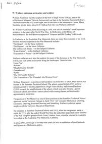 Document - Wallace Anderson Art Teacher and Sculptor, Olwen Ford