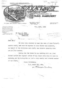 Letter - Alfred William Mann