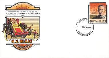 Memorabilia - Centenary of the Invention of the HV McKay Stripper Harvester 1984 First Day Postage Envelope