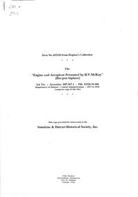 Document - Engine And Aeroplane Presented By H.V. McKay (Burgess Biplane) 1917, John Hopton