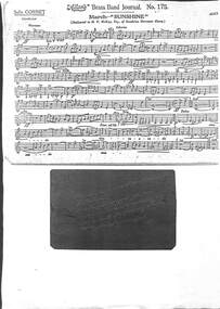 Document - Allan's Brass Band Journal No 1975 March Sunshine Music Sheet  (Dedicated to H.V. McKay Esq of Sunshine Harvester Fame)