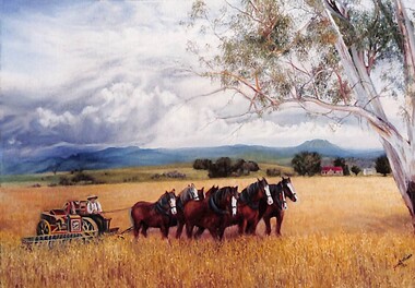 Mixed media - H.V. McKay Horse Draw Harvester Photograph And Letter