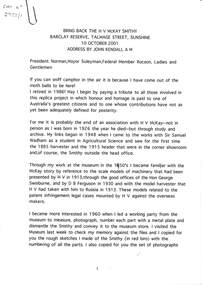 Archive - H.V. McKay Replica Smithy Opening 2001 Documents