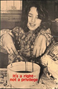 Document - It's a right - not a privilege - A report on community centres in the Western Region of Melbourne, Western Region Council for Social Development, 1976