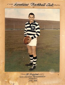 Photograph - Sunshine Football Club B. Trezise V.F.A. Carnival Representative Hobart June 1966, R. & R. Mudford Studios Sunshine
