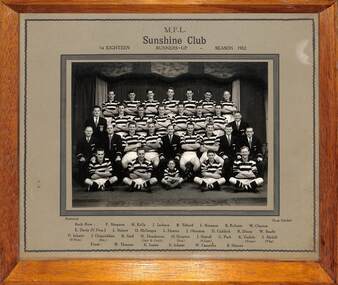 Photograph - Sunshine Football Club 1st Eighteen Runners Up Season 1952 Team Photo, Hilda Mitchell