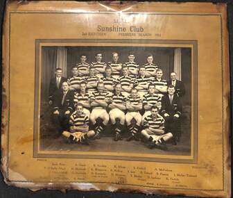Photograph - Sunshine Football Club 2nd Eighteen Premiers Season 1952 Team Photo, Hilda Mitchell
